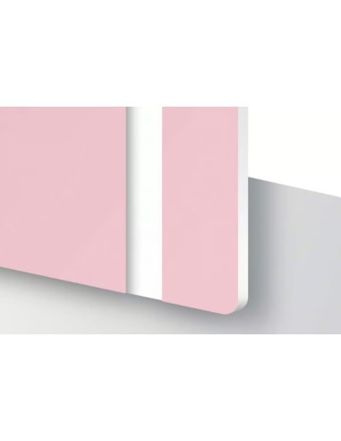 Metacrilat Laminat Bicapa Rosa / blanc