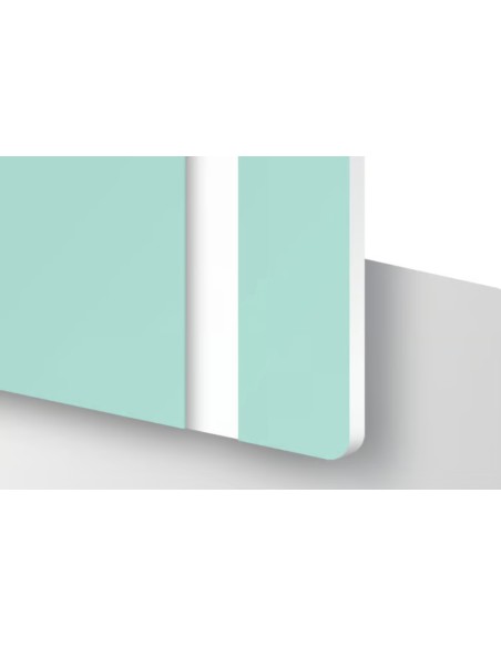 Metacrilat Laminat Bicapa Turquesa clar / blanc