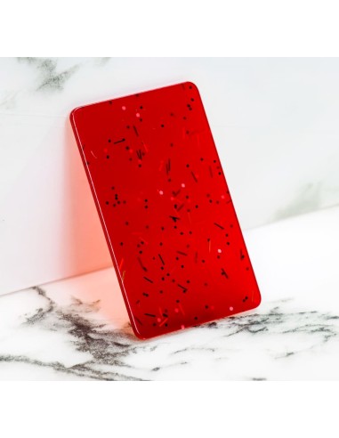 Metacrilato Confeti Rojo translúcido