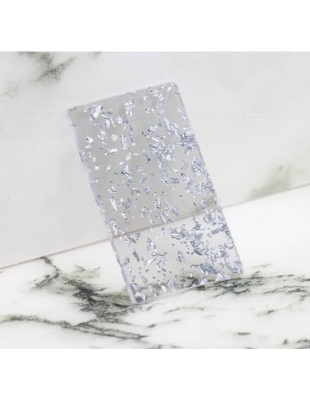 Metacrilato Flake Plateado