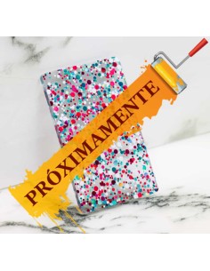 Metacrilato Dots Blanco-Rojo Multicolor