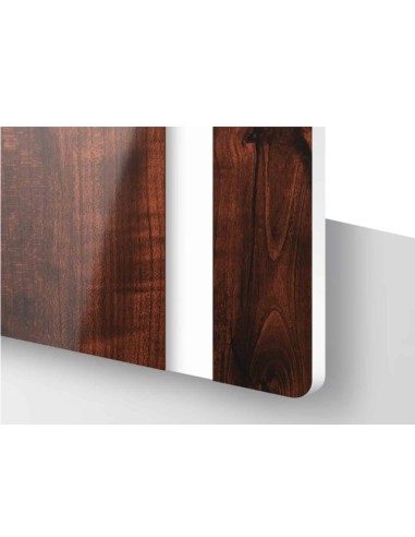 Metacrilato Laminado Madera Cerezo / Blanco