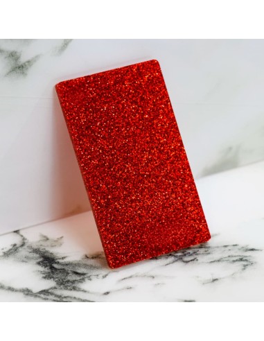 Metacrilat Glitter vermell 3 mm