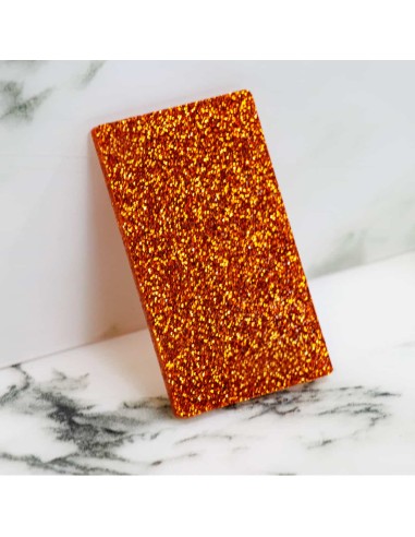 Metacrilato Glitter Naranja 3 mm