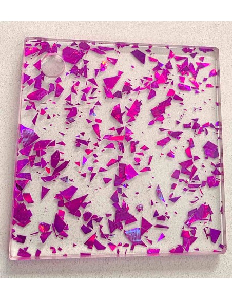 Metacrilato Flake Fucsia Iridiscente
