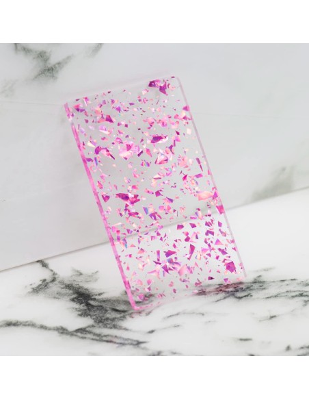 Metacrilato Flake Rosa Iridiscente 3 mm