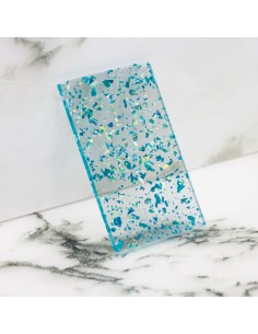 Metacrilato Flake Turquesa Iridiscente 3 mm