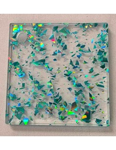 Metacrilato Flake Turquesa Iridiscente 3 mm 2