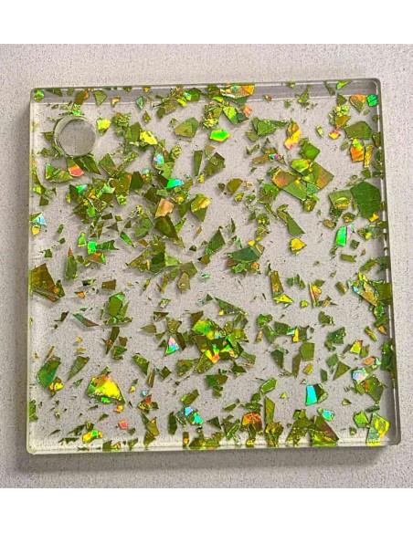 Metacrilato Flake Verde Lima Iridiscente