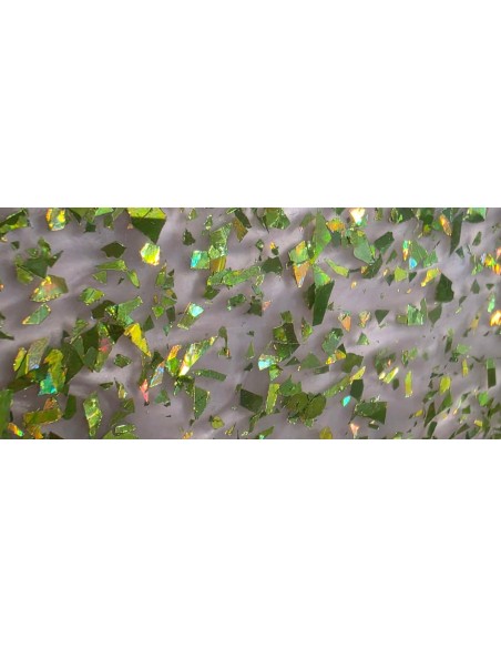 Detall Metacrilat Flake Verd Llima Iridiscent