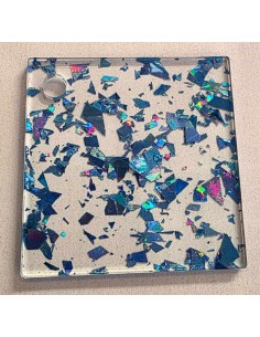 Metacrilato Flake Azul Iridiscente 3 mm 2