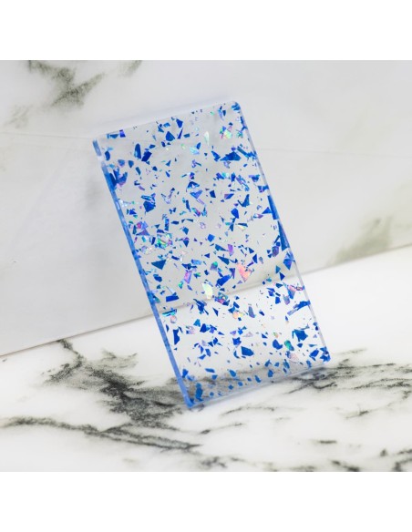 Metacrilat Flake Blau Iridiscent 3 mm