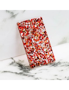 Metacrilato Dots Rojo y Blanco 3 mm
