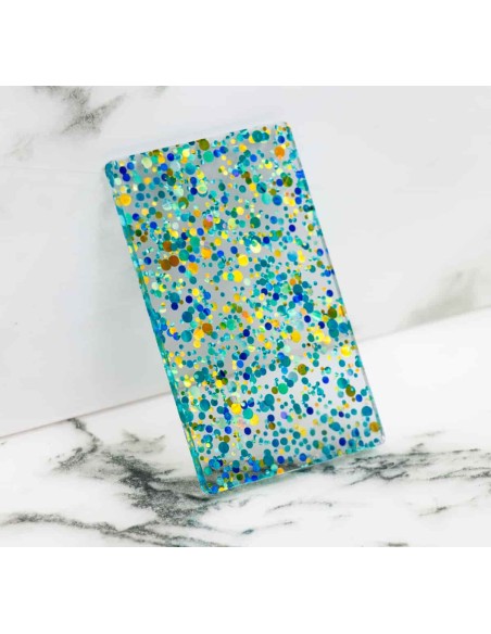 Mostra Metacrilat Dots Blau i Or 3 mm