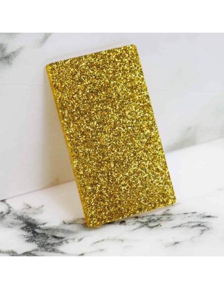 ﻿Muestra Metacrilato Glitter Oro 3 mm
