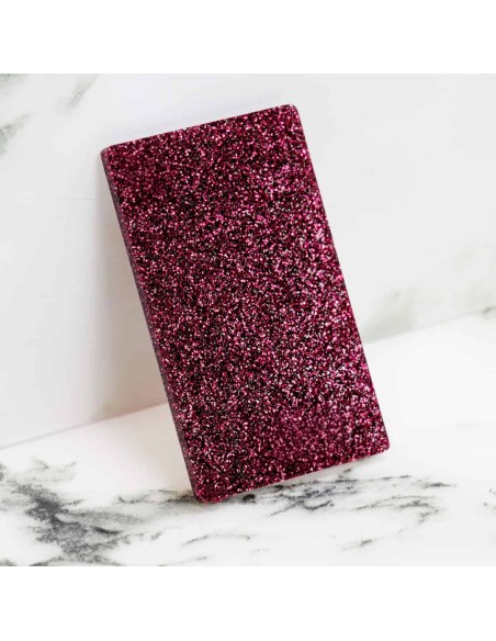 ﻿Muestra Metacrilato Glitter Rojo Oscuro 3 mm