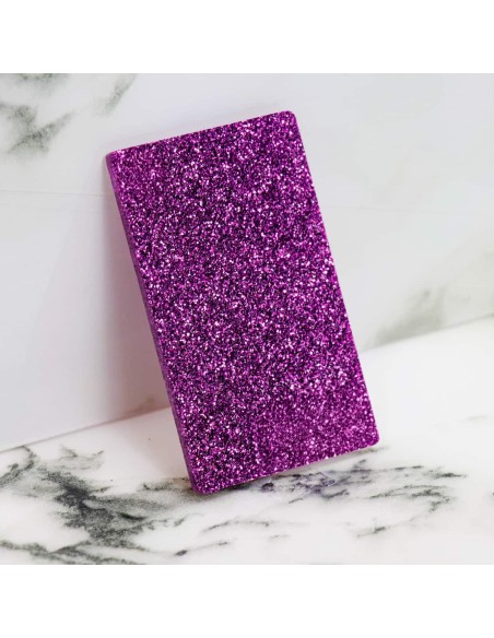 ﻿Muestra Metacrilato Glitter Púrpura 3 mm