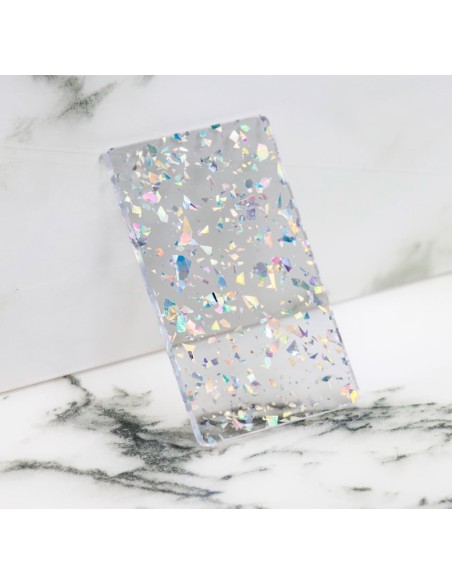﻿Muestra Metacrilato Flake Iridiscente 3 mm
