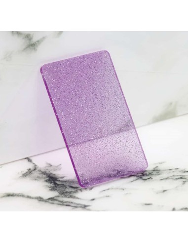 ﻿Mostra Metacrilat Purpurina Violeta 3 mm