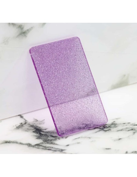 ﻿Muestra Metacrilato Purpurina Violeta 3 mm