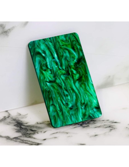 ﻿Muestra Metacrilato Perla Verde Jaspe 3 mm