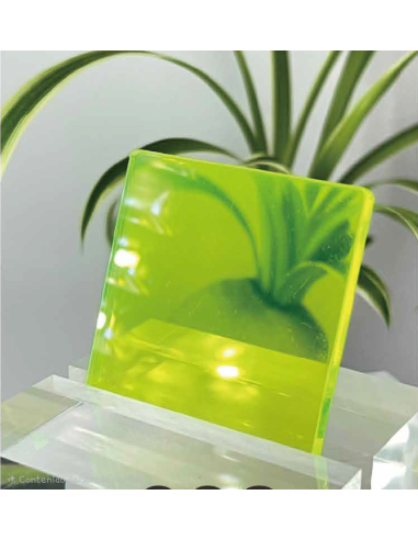 ﻿Muestra Metacrilato Flúor Amarillo Neón 3 mm