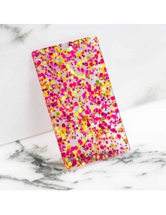 Metacrilato Dots Rojo y Oro 3 mm