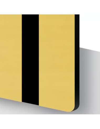 ﻿Muestra Metacrilato Bicapa Oro Claro-Negro 1,6 mm