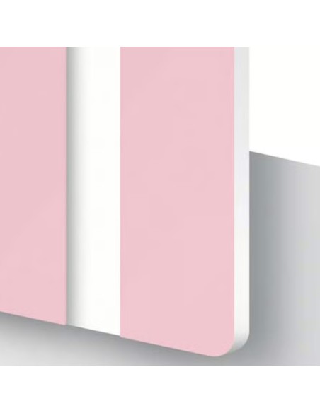 ﻿Muestra Metacrilato Bicapa Rosa-Blanco 1,6 mm