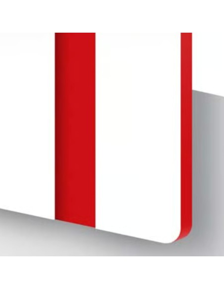 ﻿Mostra Metacrilat Bicapa Blanc-Vermell 1,6 mm