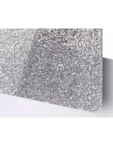 Metacrilato Glitter Plata 3 mm