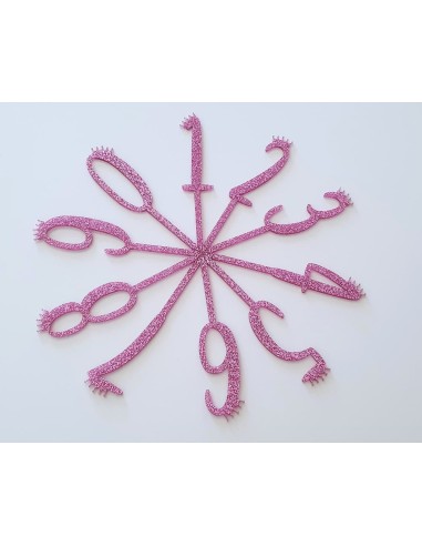 Metacrilat glitter rosa 3 mm