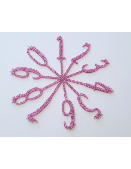 Metacrilat glitter rosa 3 mm