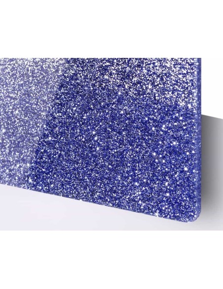 Metacrilato Glitter azul 3 mm