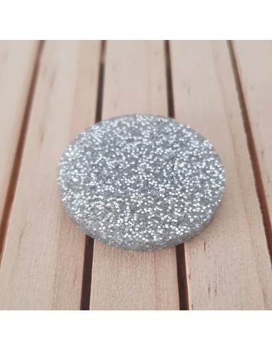 Peanyes rodones metacrilat Glitter plata 3 mm