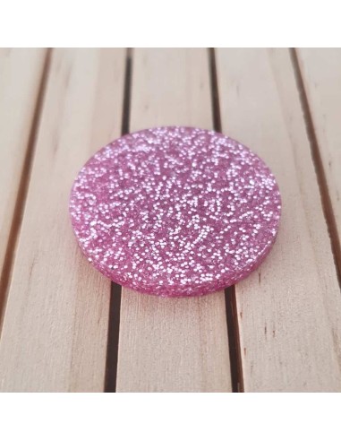 Peanas redondas metacrilato Glitter Rosa 3 mm