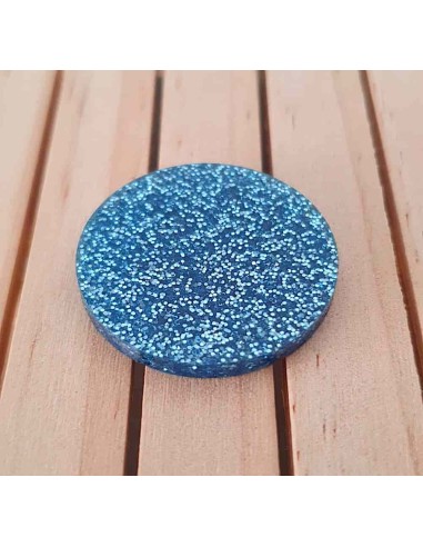 Peanyes rodones metacrilat Glitter Blau 3 mm