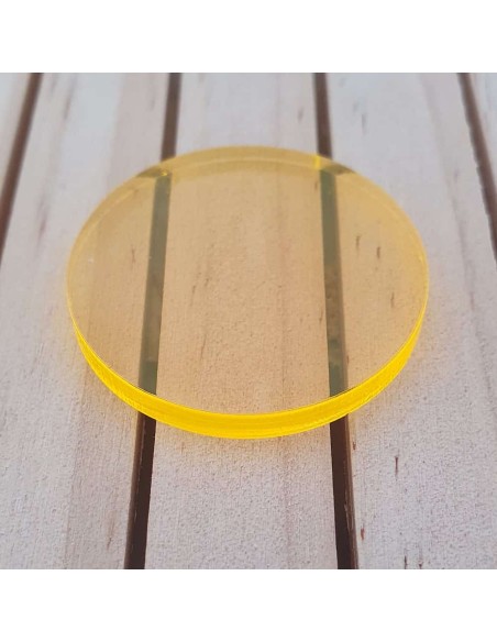 Peanas redondas metacrilato flúor Amarillo 3 mm