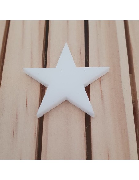 Estrellas de metacrilato Blanco opal 3 mm Estrellas de metacrilato Blanco opal 3 mm