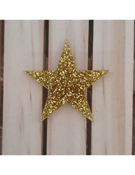 Estrellas de metacrilato Glitter ( Purpurina ) Oro