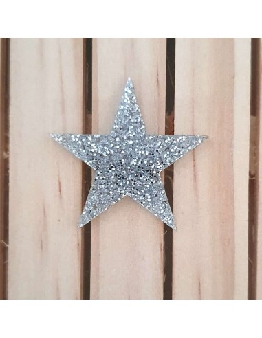 Estrelles de metacrilat Glitter ( purpurina )  Plata
