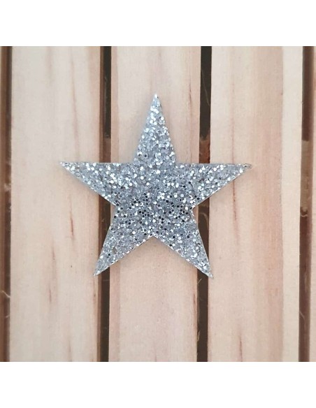 Estrellas de metacrilato Glitter ( Purpurina ) Plata