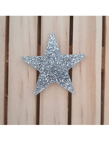 Estrelles de metacrilat Glitter purpurina Plata