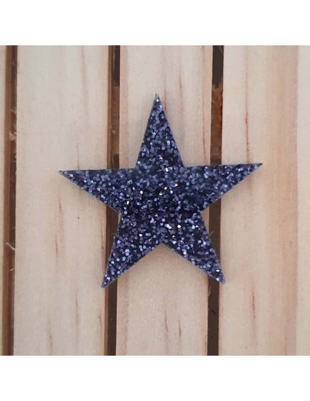 Estrelles de metacrilat Glitter ( purpurina )  Negre 3 mm