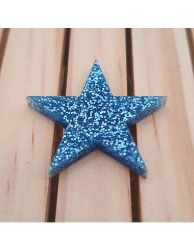 Estrelles de metacrilat Glitter ( purpurina )  Blau 3 mm