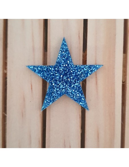 Estrelles de metacrilat Glitter ( purpurina )  Blau