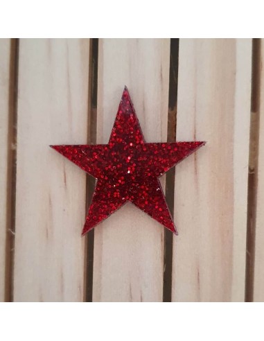 Estrelles de metacrilat Glitter ( purpurina )  Vermell