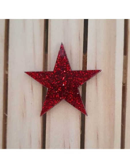 Estrelles de metacrilat Glitter ( purpurina )  Vermell