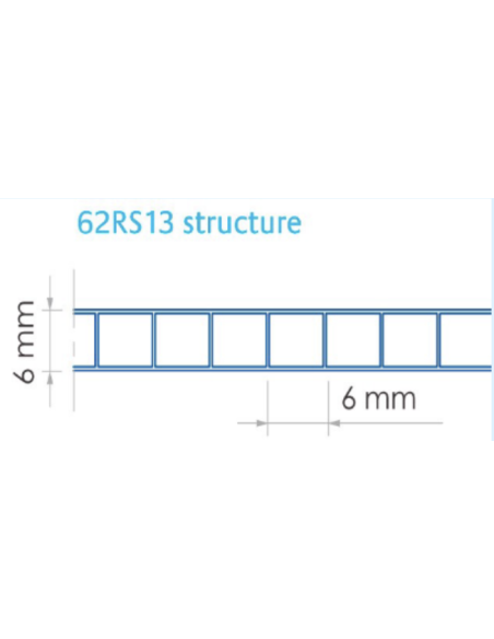 Policarbonato celular incoloro 6 mm
