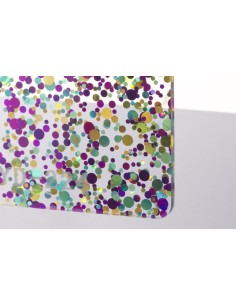 Metacrilato Dots Púrpura y Oro 3 mm